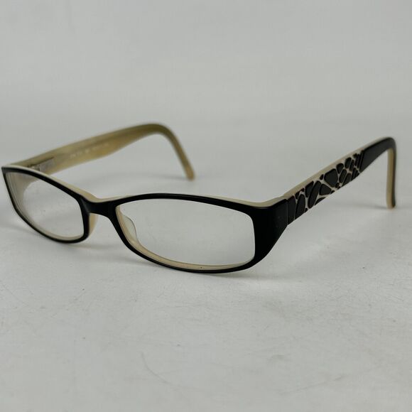 Chelsea Morgan CM 722 Eyeglasses Womens Black Tan Rectangle Frame 52-17-135 mm - Picture 1 of 9